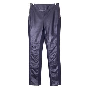 Chris Gramer black sheepskin leather stretch ponte pants skinny mob wife moto